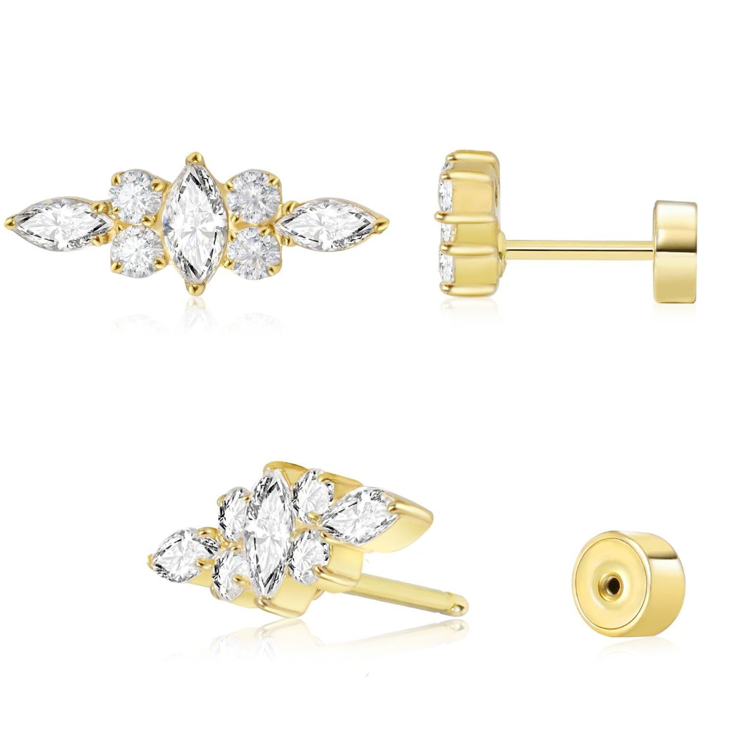 Ohrstecker mit flacher Rückseite