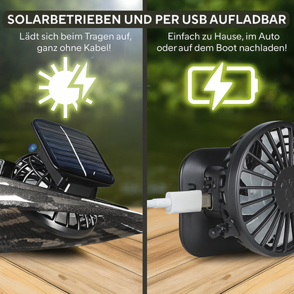 Sonnenhut mit 2 integrierten Solar-Ventilatoren