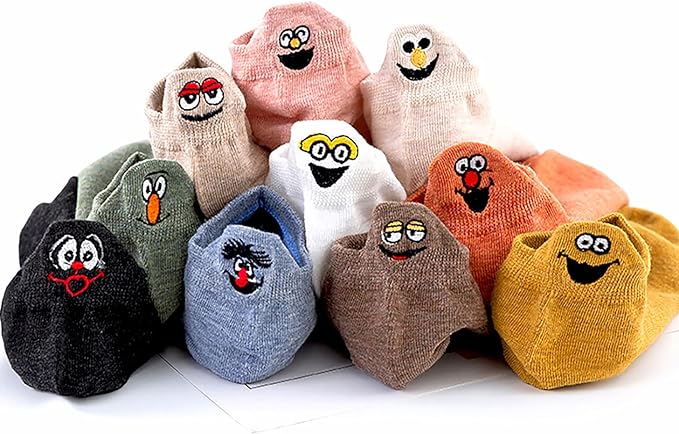Bestickte Socken im Cartoon-Design (10 Paar Sets)