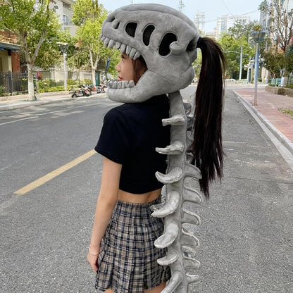 Dino-Skelett 3D Kostüm aus Plüsch