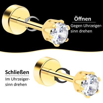 Ohrstecker mit flacher Rückseite