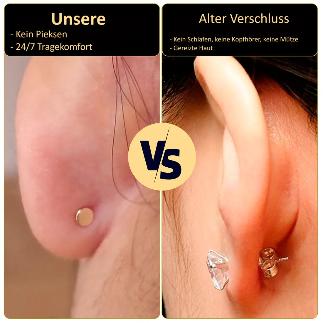 Ohrstecker mit flacher Rückseite