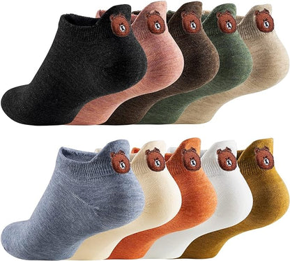 Bestickte Socken im Cartoon-Design (10 Paar Sets)