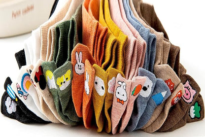 Bestickte Socken im Cartoon-Design (10 Paar Sets)