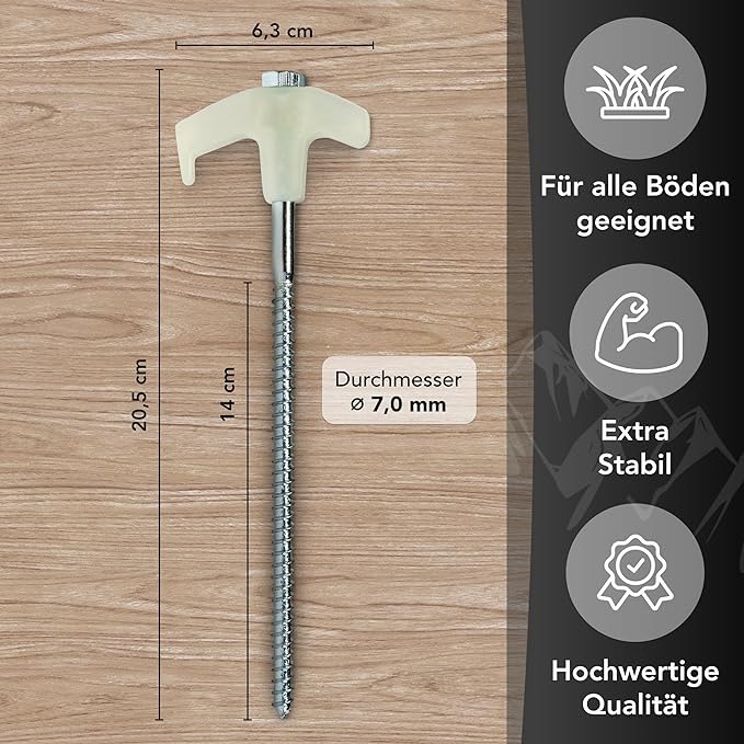 Bodenanker mit Gewinde (Leuchten im Dunkeln)