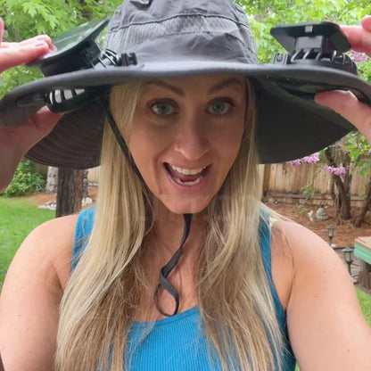 Sonnenhut mit 2 integrierten Solar-Ventilatoren