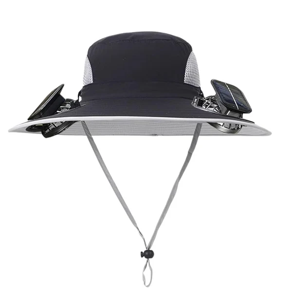 Sonnenhut mit 2 integrierten Solar-Ventilatoren