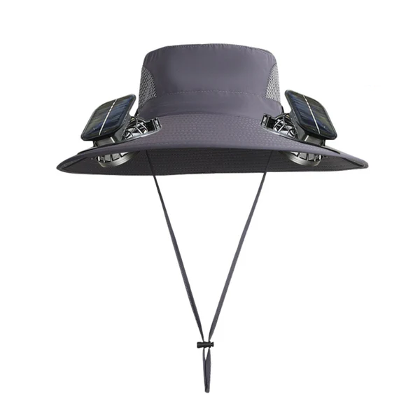 Sonnenhut mit 2 integrierten Solar-Ventilatoren