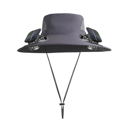 Sonnenhut mit 2 integrierten Solar-Ventilatoren