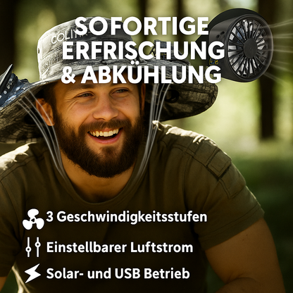 Sonnenhut mit 2 integrierten Solar-Ventilatoren