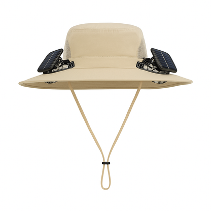 Sonnenhut mit 2 integrierten Solar-Ventilatoren