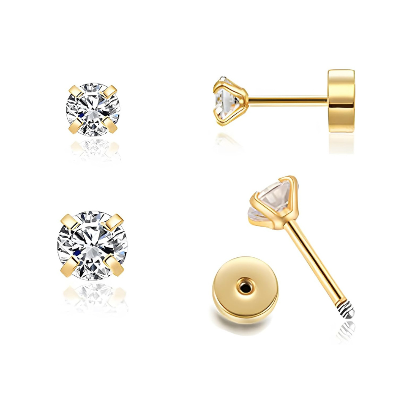 Ohrstecker mit flacher Rückseite