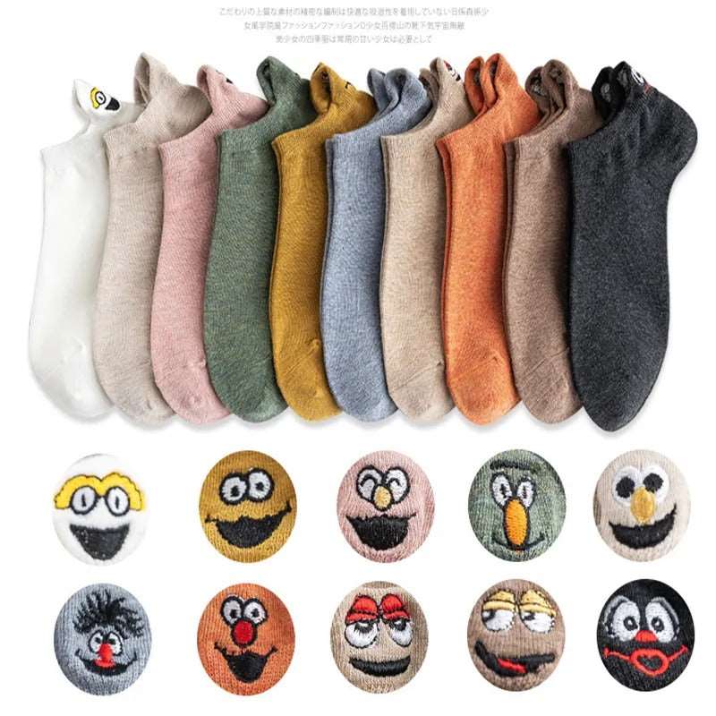Bestickte Socken im Cartoon-Design (10 Paar Sets)