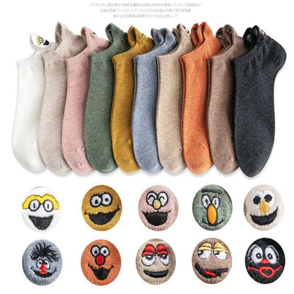 Bestickte Socken im Cartoon-Design (10 Paar Sets)