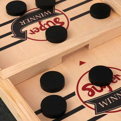 Puck Schleuder-Spiel (Holz-Brettspiel)