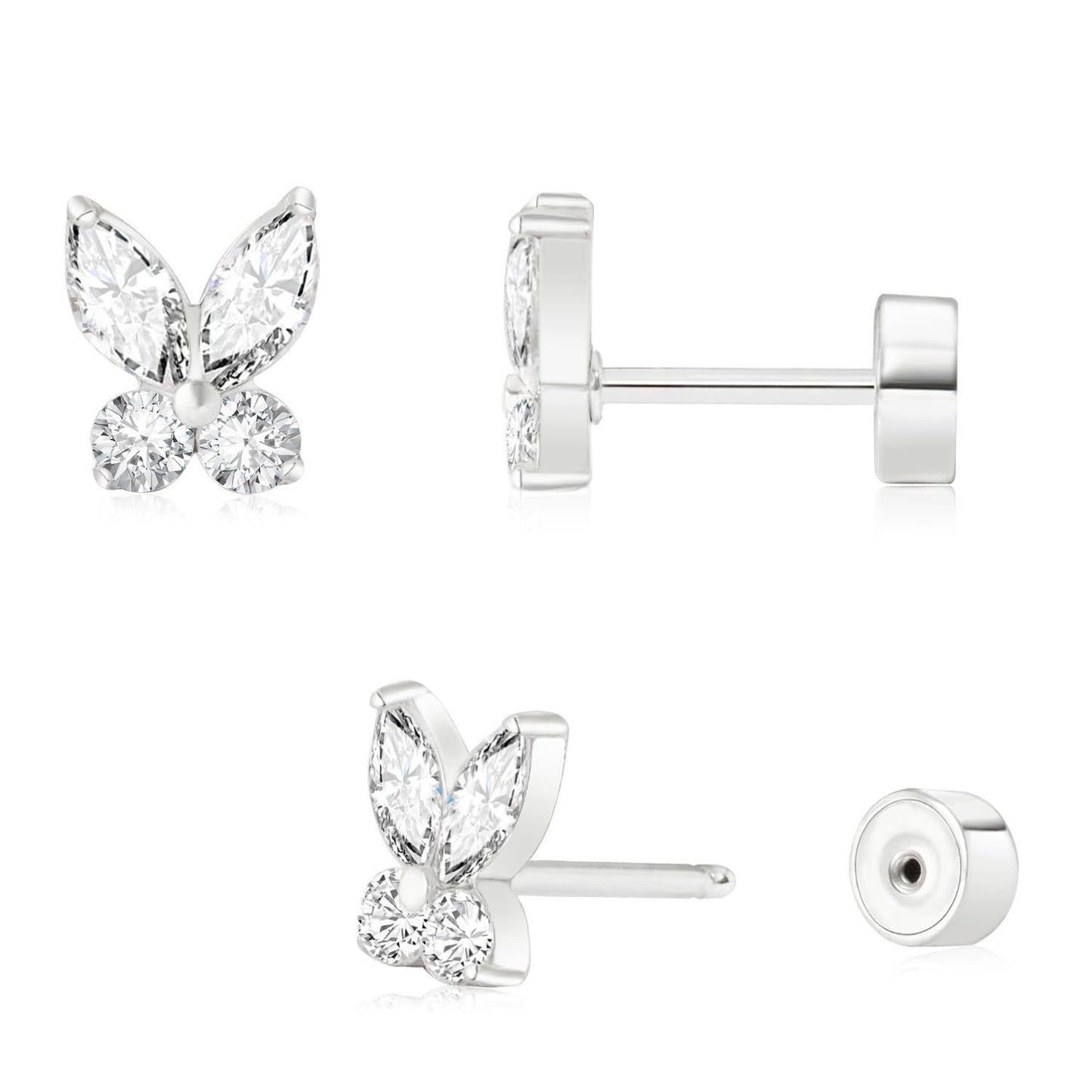 Ohrstecker mit flacher Rückseite