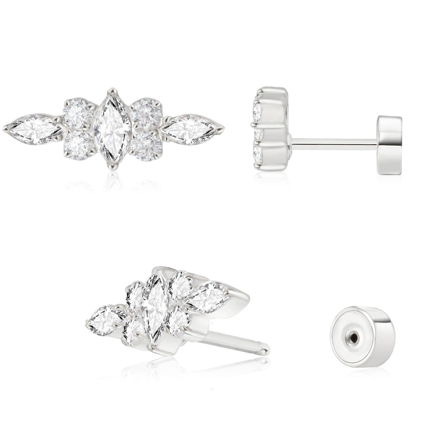 Ohrstecker mit flacher Rückseite