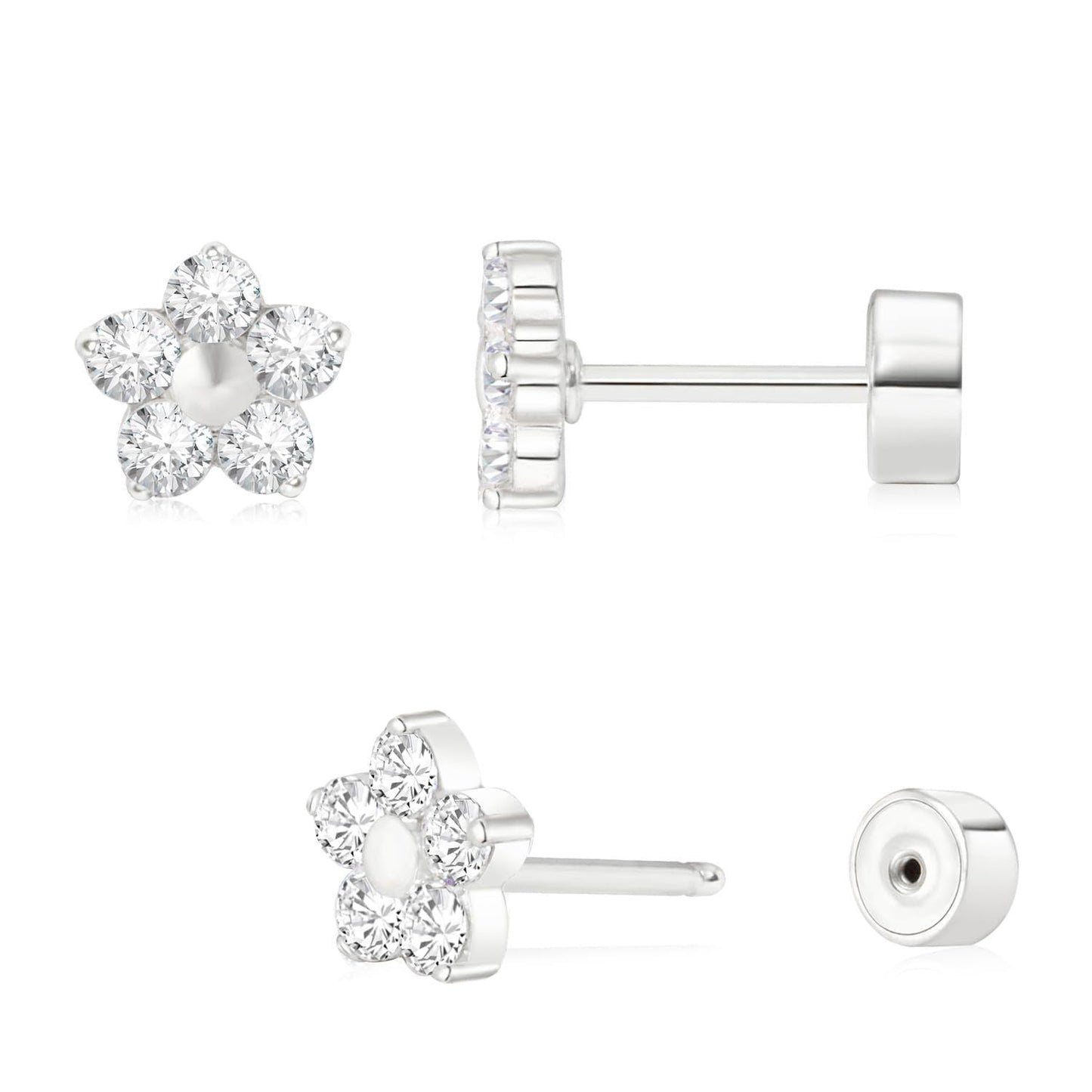 Ohrstecker mit flacher Rückseite