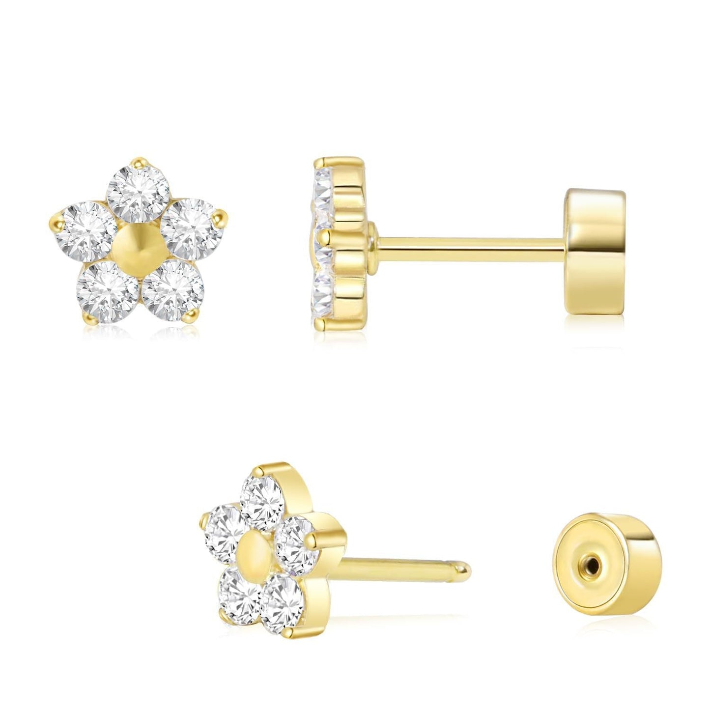 Ohrstecker mit flacher Rückseite