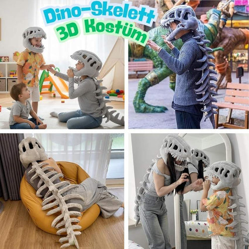 Dino-Skelett 3D Kostüm aus Plüsch